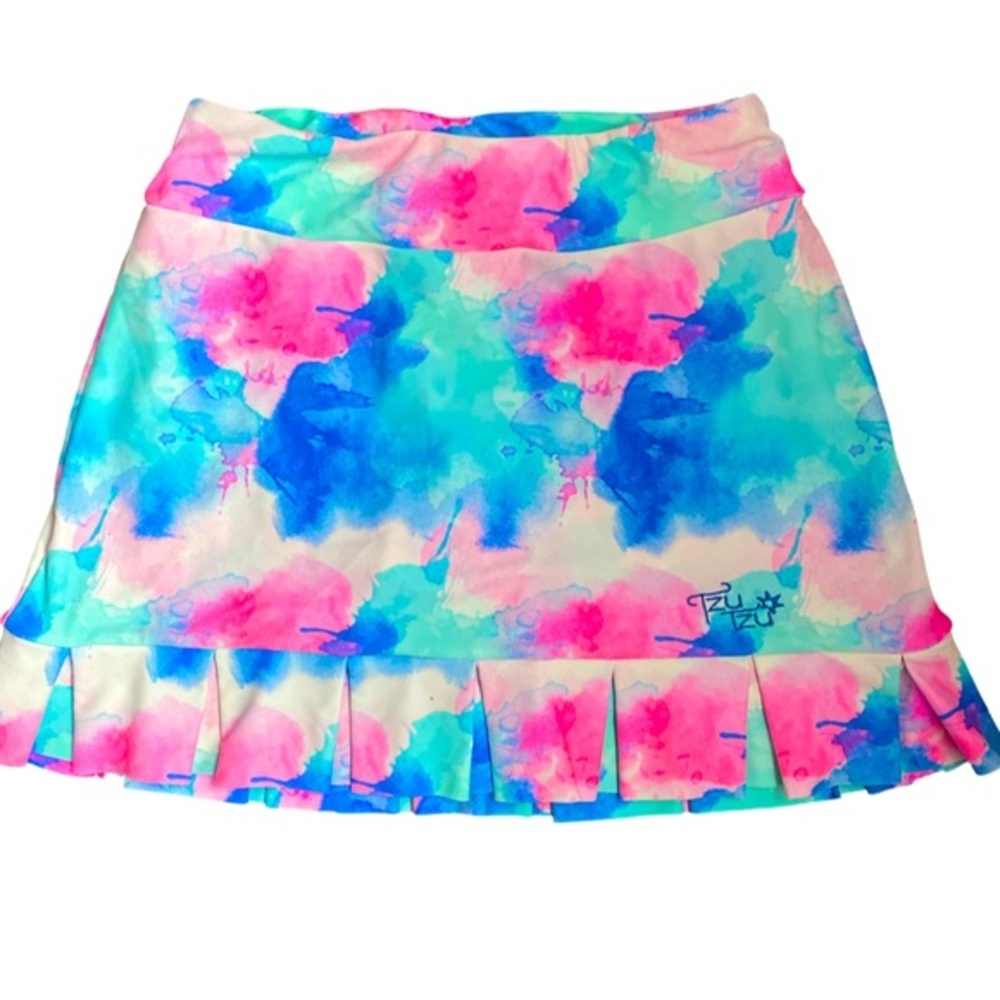 Tzu Tzu Colorful Skort -XS pink , blue white , polyester spandex